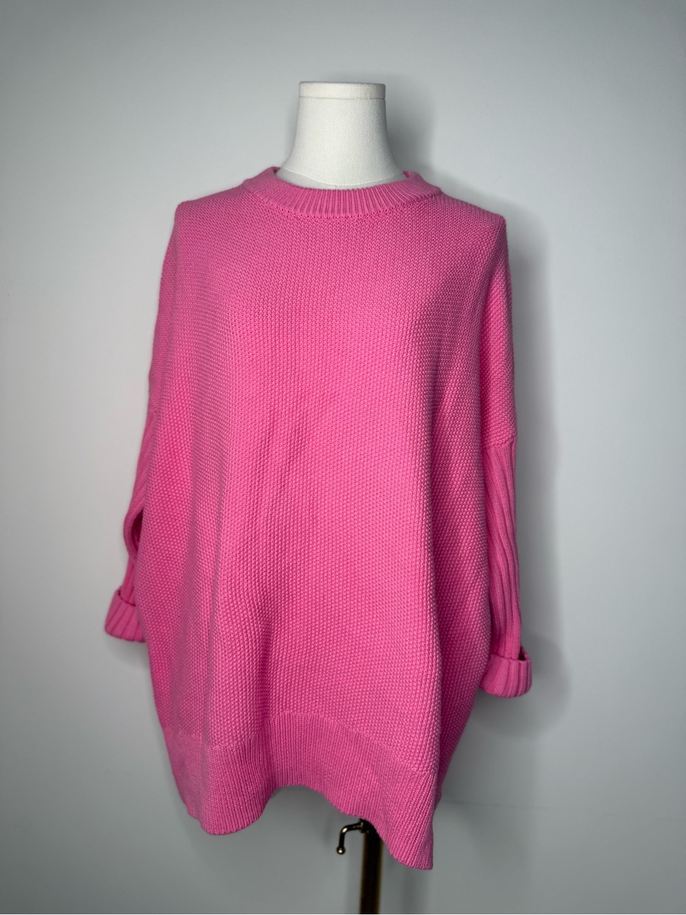 French Connection Bright Pink Crewneck Sweater